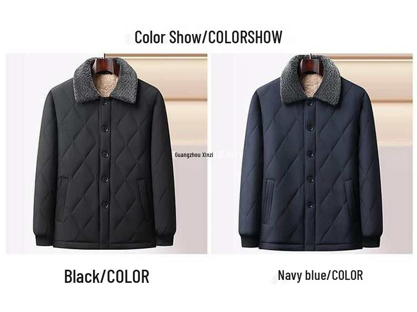 Men's Thickened Lambswool Cotton Jacket for Dad and Grandpa - Warm Winter Outerwear for Middle-Aged and Elderly.
