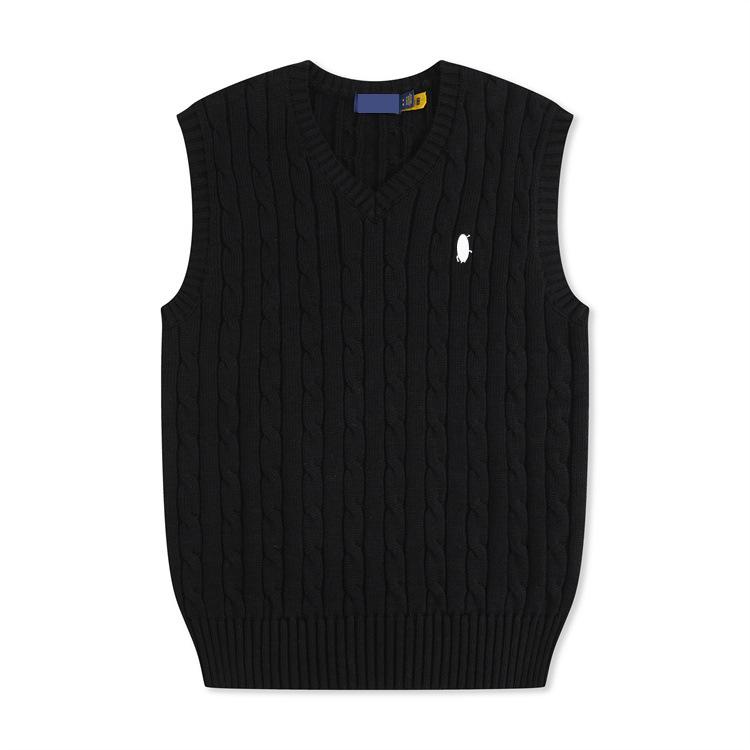 Pánská pletená vesta s V-výstřihem z vlny a bavlny