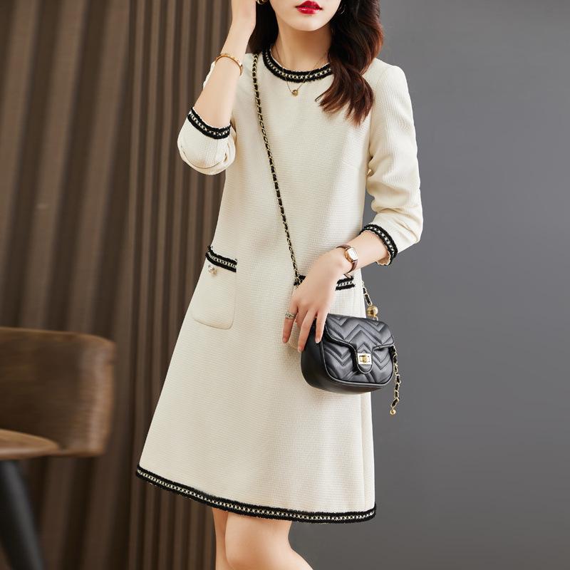 

Платье женское осеннее новое высококачественное темпераментное шикарное красивое длиннорукавное платье-юбка XXL