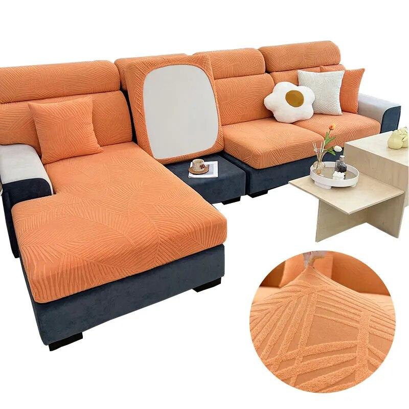 

Жаккардовые чехлы для диванных подушек с принтом листьев, чехол для дивана для гостиной, чехол для дивана, защита для дивана L-образной формы, украшение дома (1pc) S-BACK