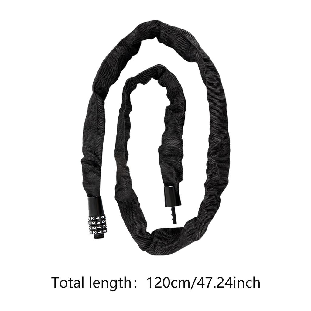 Diebstahlsicheres Fahrradkettenschloss mit Zahlenkombination Universal Diebstahlsichere Lange Fahrradschlosskette für Skateboard 80/100/120cm