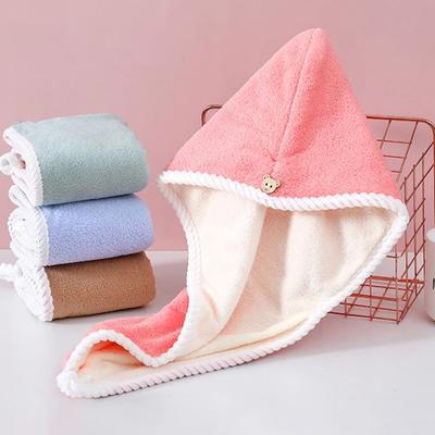 Double Thick Dry Hair Towel Double Sides Use Dry Hair Cap Soft Microfiber Bath Hats for Women Dry Hair Cap Lady Turban Head