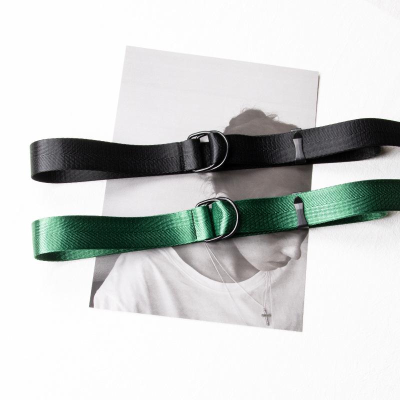 3.2cm Unisex Canvas Belt with Double D-ring Buckle - Trendy, Versatile Workwear Accessory