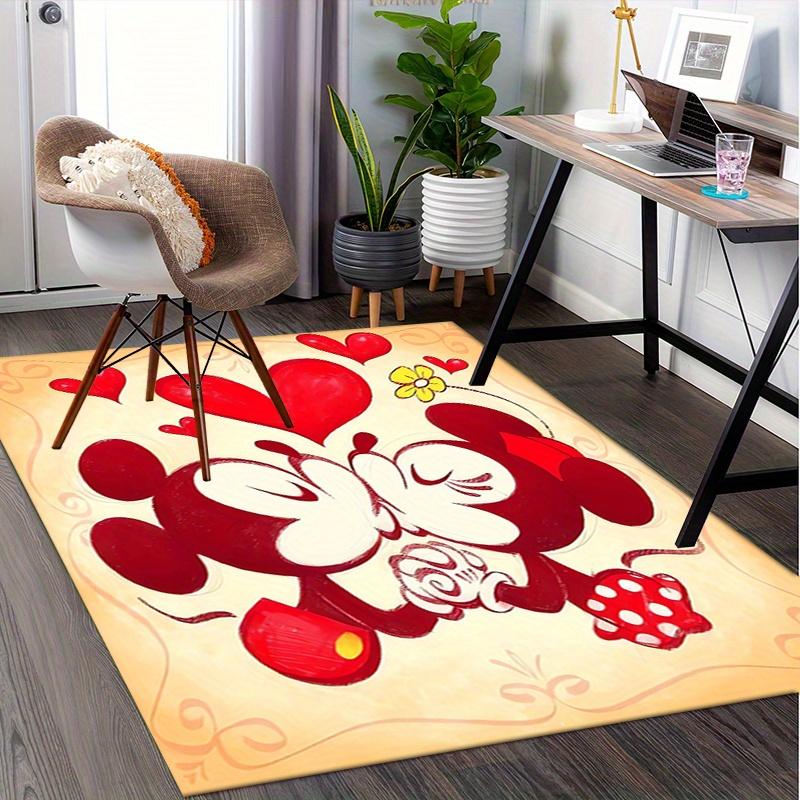 Office Rug Mickey Mouse, Minnie Mouse theme 3D Printed Anti-Slip Rug-Machine Washable for Living Room