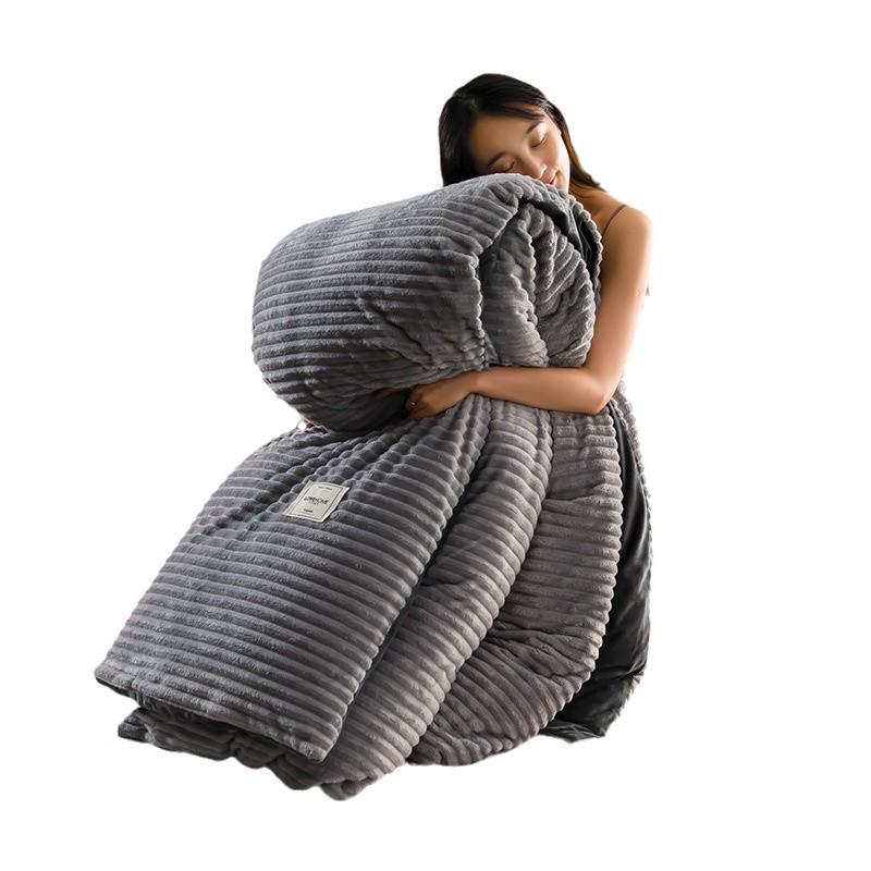 2025 Hřejivá Magická Fleece Mléčný Samet Zimní Ložní Sada - 4dílná Přikrývka a Povlak na Přikrývku