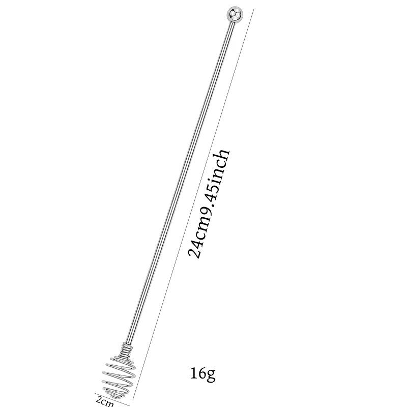 Stainless Steel Spiral Honey & Jam Stirring Stick with Long Handle - Creative Bar Tool & Cocktail Shaker Spoon