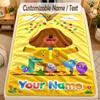 Flannel BlanketHey Duggee Custom Name Text Personalized Soft Warm Throw Blanket Home Decor Gift