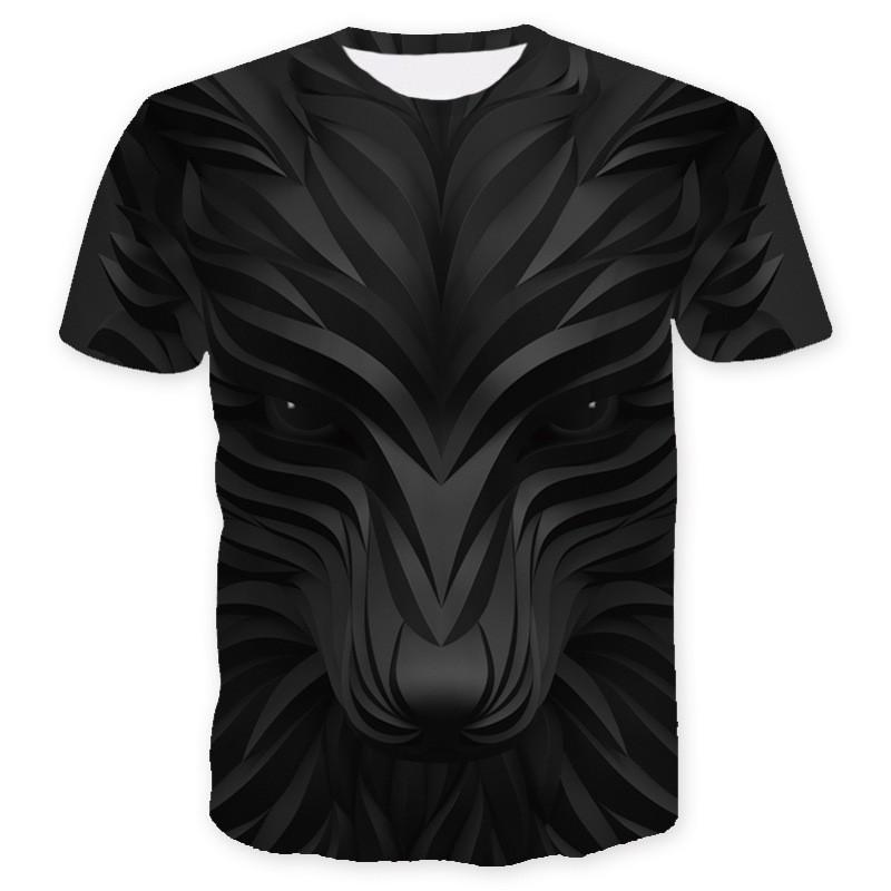 3D Digital Printed Animal Fox Print Men's Short Sleeved Casual Sports T-shirt