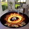 Burning Ball Round Area Rug,Carpet Rug for Living Room Bedroom Sofa Playroom Decor,Non Slip Floor Mat