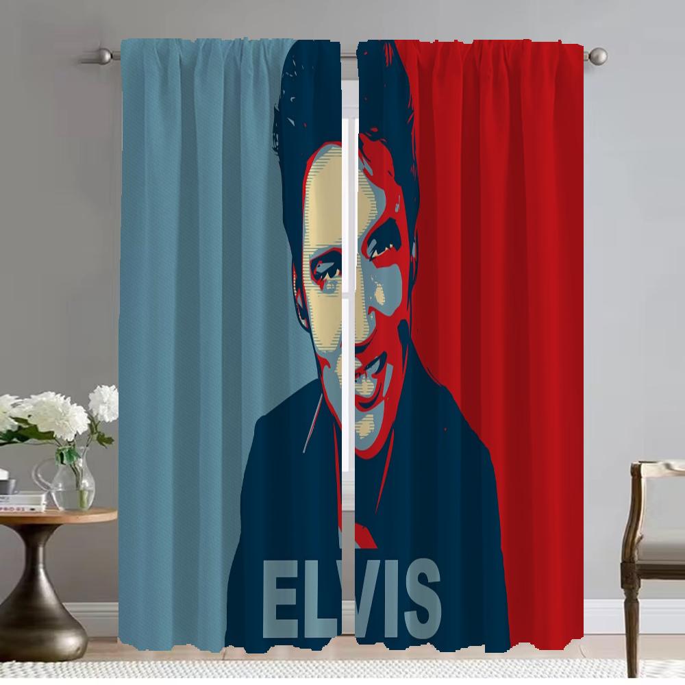 Blackout Curtain for Room 2 Panel Elvis Tulle for Bedroom Shades Elegant Room Curtains Halloween Decoration Partition Living