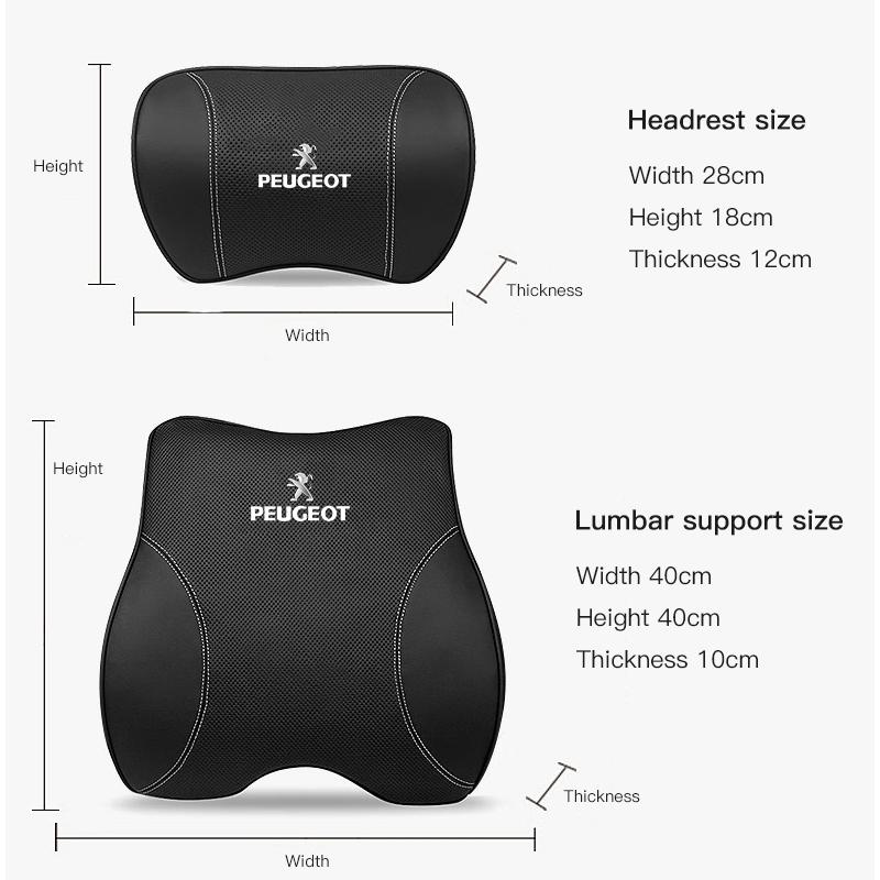Leather Car Headrest Lumbar Pillow Neck Gap Filler Pillow For Peugeot 206 307 308 3008 207 208 407 408 4008 508 2008 301 205 106Q