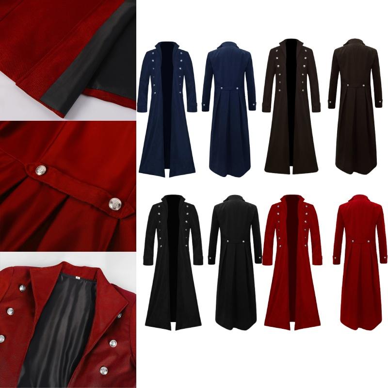 Men's Steampunk Retro Jacket Gothic Victorian Frog Coat Halloween Costume Manyi Fashion