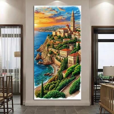 Diamond Mosaic Seaside Town Scenic Castle Large Size Diamond Painting New Collection Scenery Diy Full Drill Jewelry Cross Stitch Kits