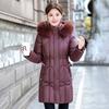 Winter cotton-padded women's new medium and long Korean version waist thickened cotton-padded jacket new cotton-padded coat big fur collar jacket