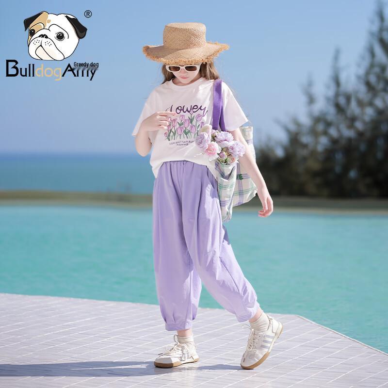 CHANZUIGOU Girls  Printed Short-Sleeve T-Shirt & Pants Sport Set 160