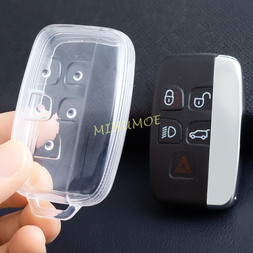 Black Transparent Car Key Fob Case Cover Holder Keychain For Land Range Rover Sport Evoque Velar Discovery 4 LR4 Jaguar XE XF XJ