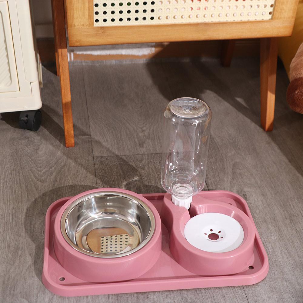 Stainless Steel Cat Food Water Bowl Detachable Pet Water Feeder Container  Household
