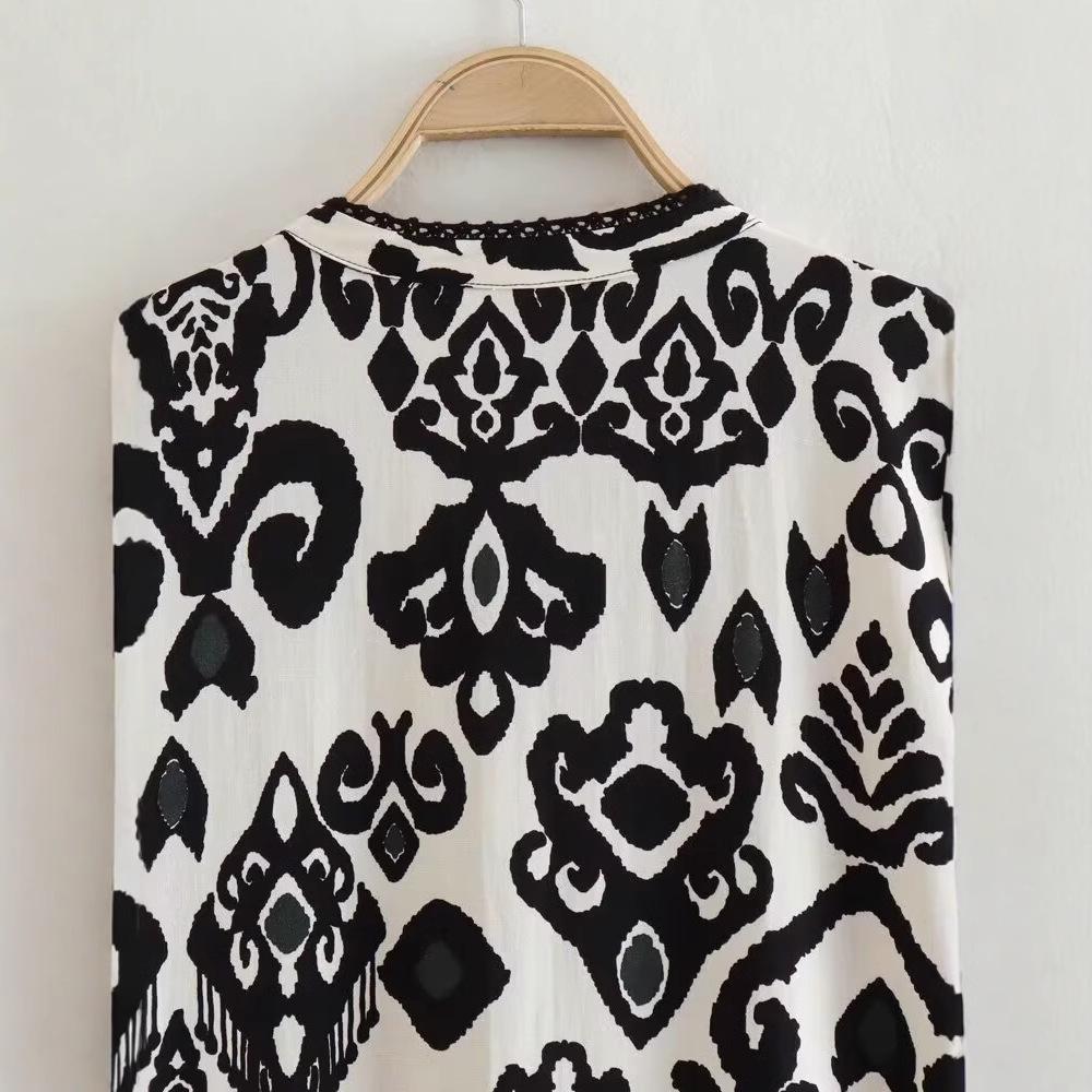 Spring 2025 Women's European-American Style Print Mini Dress