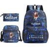 Genshinimpact Yuanshen School Bag Three-Piece Pencil Case Shoulder Bag Backpack