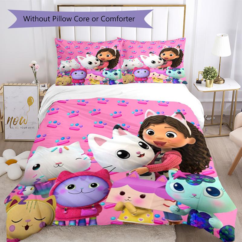 Set Biancheria da Letto 3 Pezzi Casa di Gabby Copripiumino Chiusura Include 1 Copripiumino e 2 Federe, Morbido e Confortevole per Tutte le Stagioni.