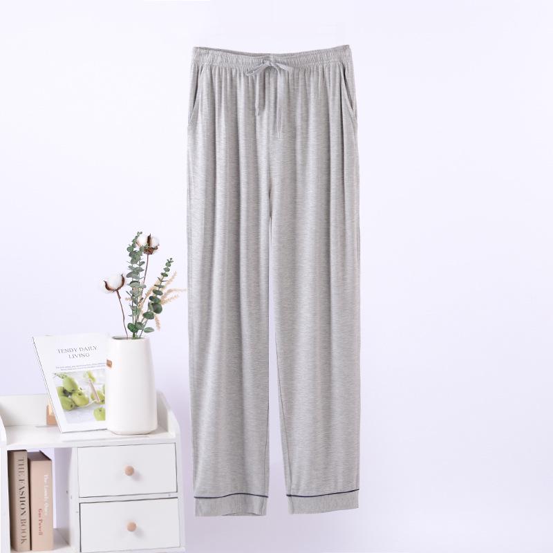 Pantaloni de pijama modal ocazional pentru bărbați – pantaloni largi, subțiri pentru acasă pentru ținute de interior/exterior