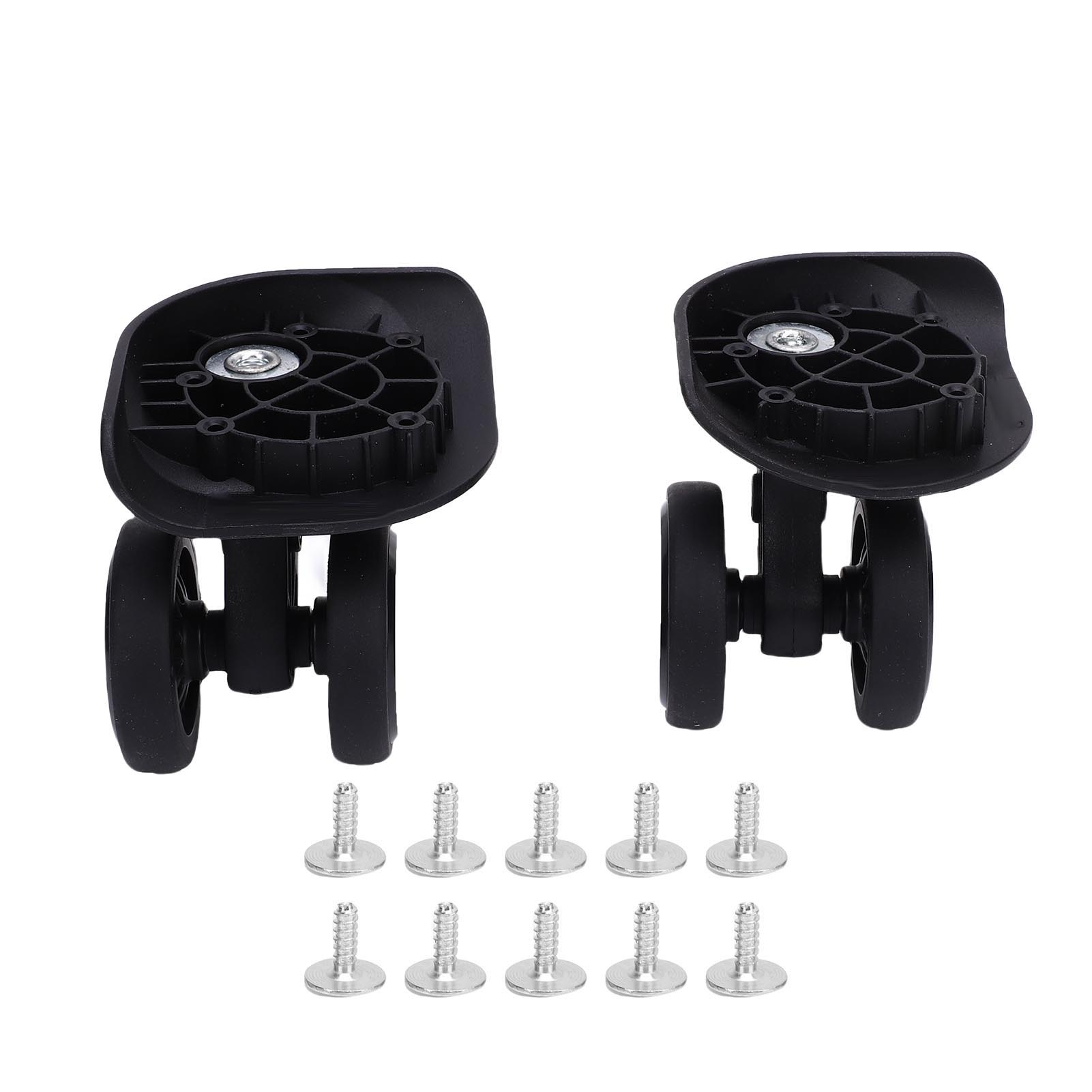 Igeteck Black 2Pcs Luggage Suitcase Wheels Mute Universal Rotation Travel Suitcase Casters Replacement
