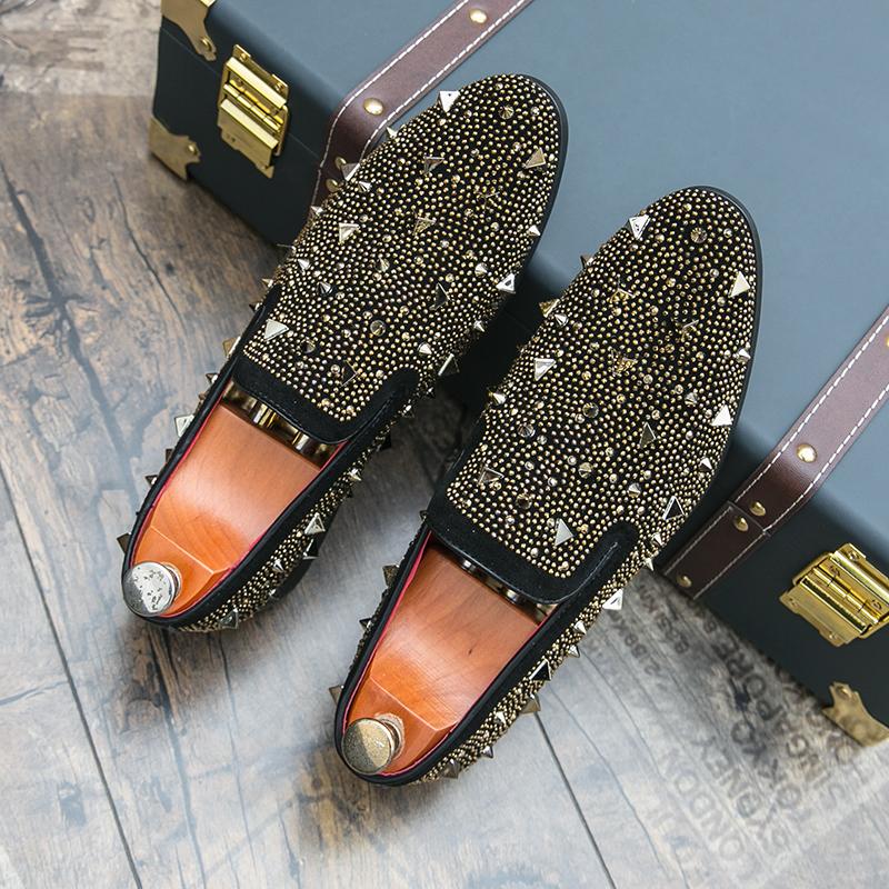 Fashion Street Style Men Slip On Footwear Stylish Abiye Office Man Loafers Wedding Party Mens Dress Shoes Breath Driving Lazy Moccasins