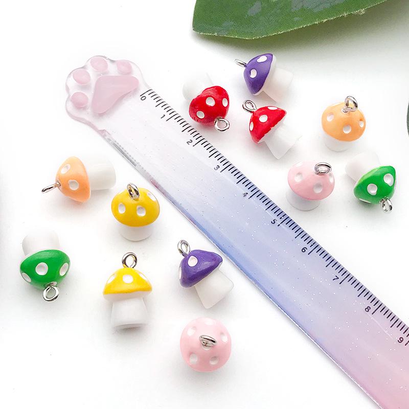 3D Resin Mushroom Pendant Charm for DIY Keychain & Bracelet Jewelry