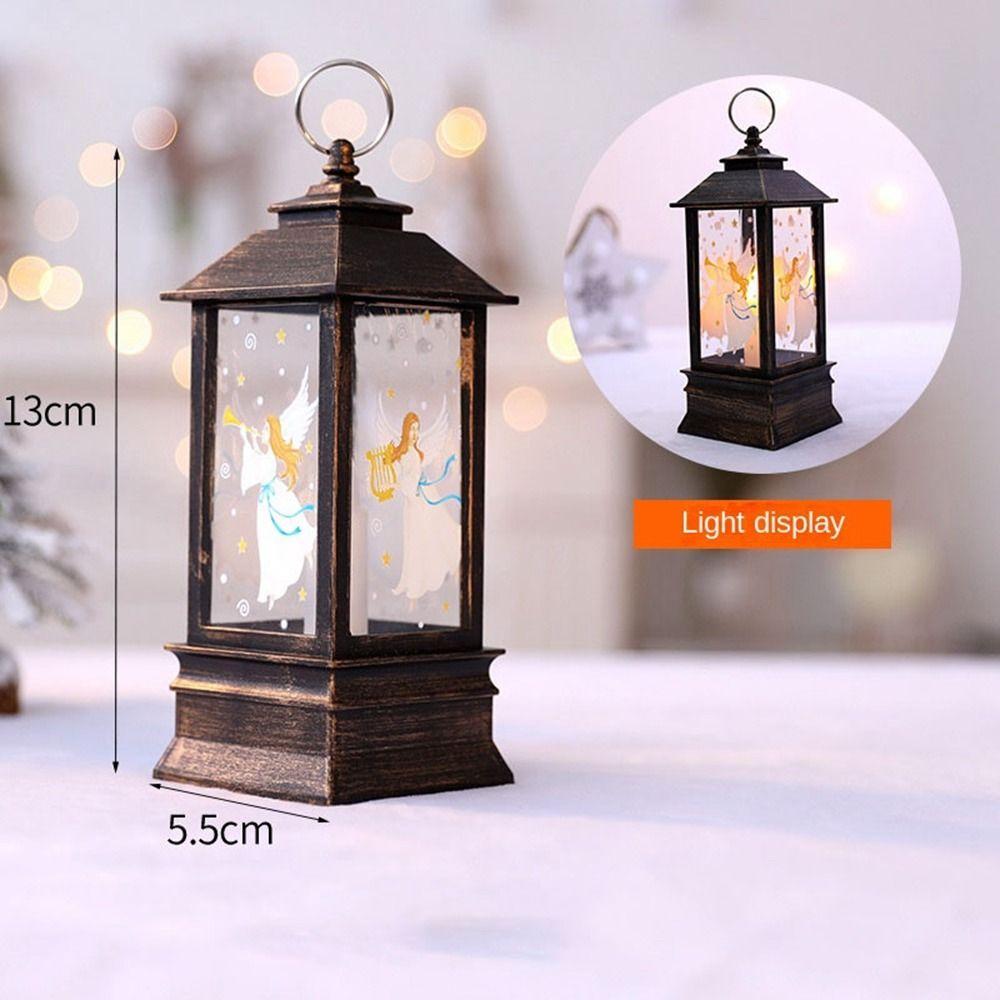 Portable Christmas LED Lights DIY Crafts LED Wind Light Retro Candle Lamp  Christmas Tree