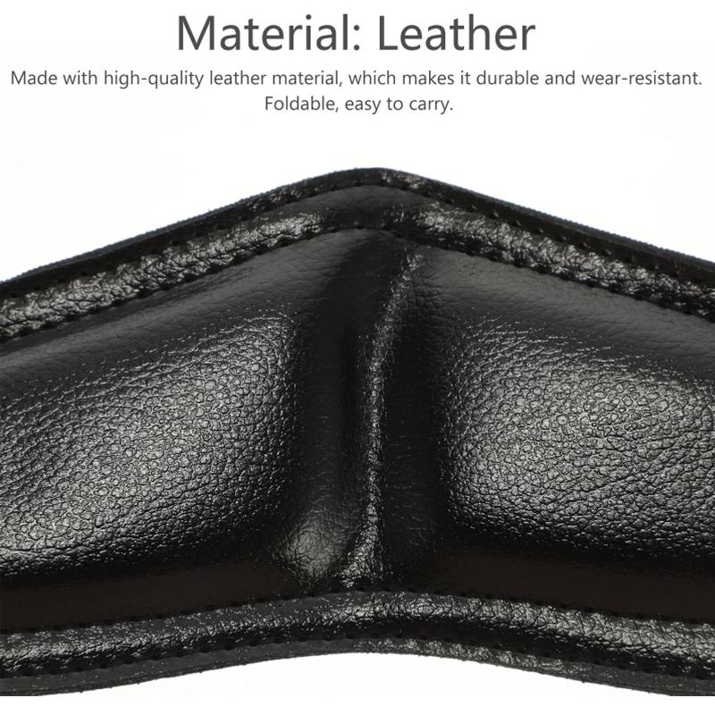 Saxophone PU Leather Neck Strap with Thick Soft Padded Adjustable Buckle Black Hook for Baritone Alto Tenor Soprano Sax