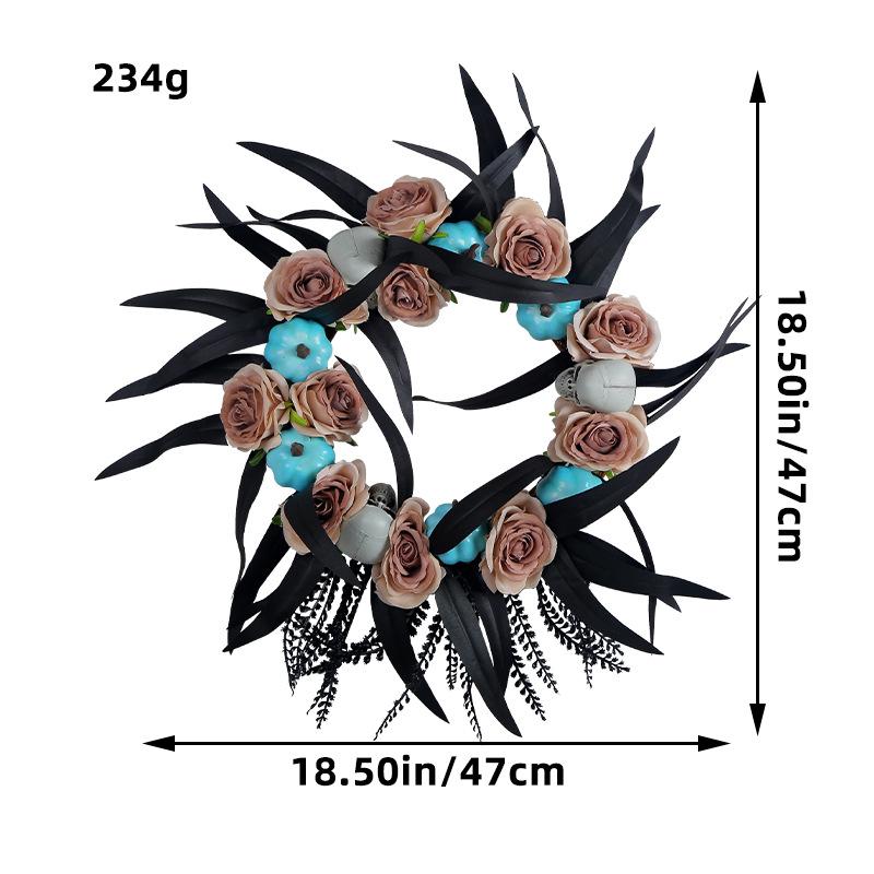

Zhongran Halloween Pumpkin Skull Wreath Door Hanging Holiday Party Rattan Decoration Props Wall Hanging U3-29 Pumpkin Skull Wreath