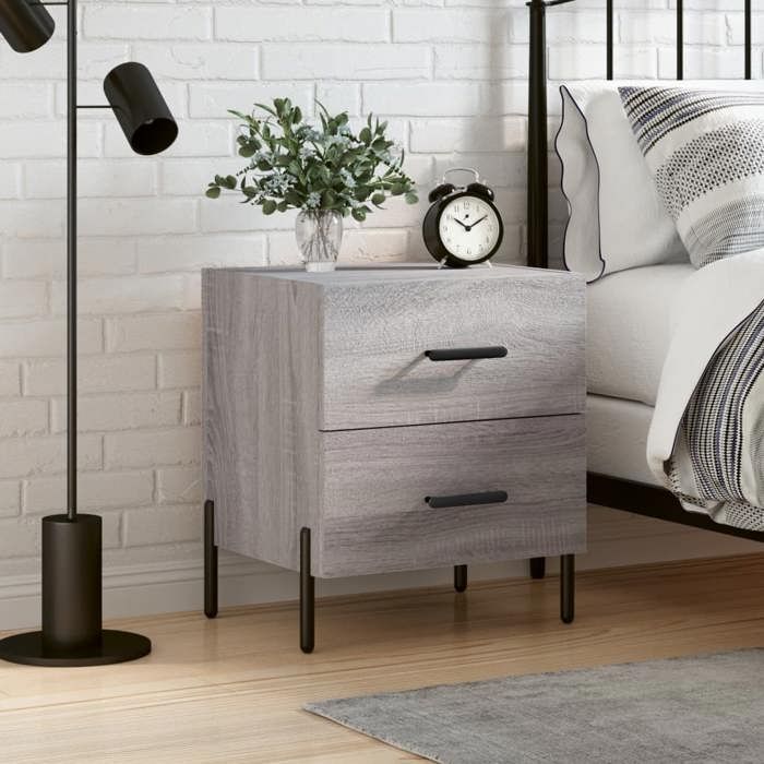 Maison Exclusive - Table de chevet sonoma gris 40x35x47,5 cm bois d’ingénierie