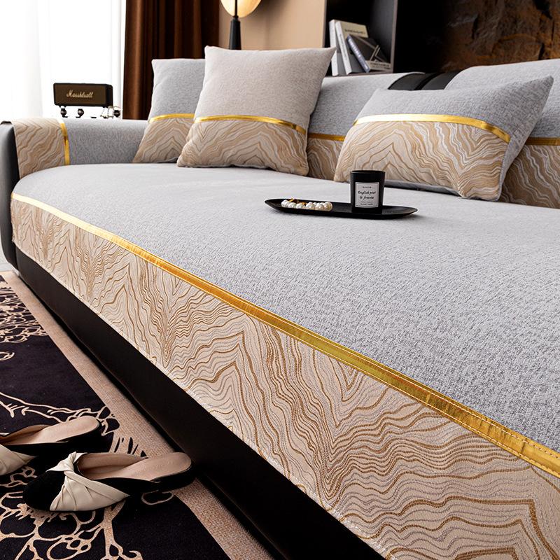 Four-season Universal Sofa Cushion Nordic Style Non-slip Seat Cushion, Simple and Fashionable Non-slip Straight-row Sofa Cover