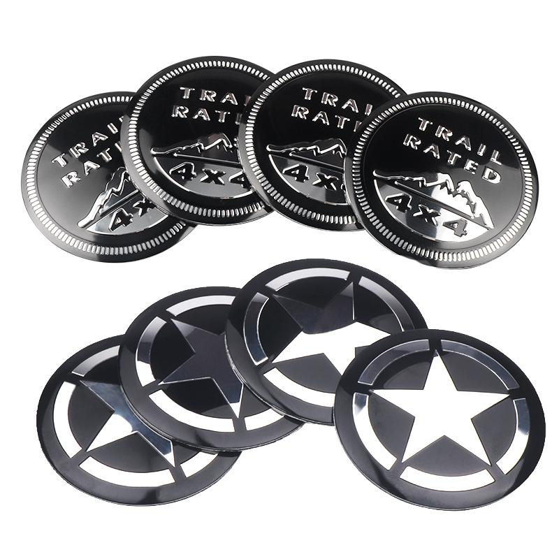 4pcs 56mm Auto Wheel Center Hub Caps Decal Cover Rim Sticker Badge Decoration For Jeep Renegade Grand Cherokee Wrangler Compass