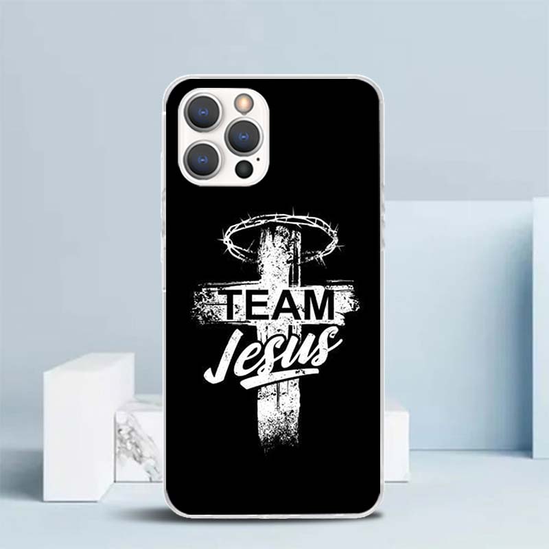 God Jesus Pray Cross Soft Cover for iPhone 16 17 Air 15 14 Pro Max 16E Phone Case 13 Mini 12 11 7 SE 8 Print Pattern Fit Cases 1