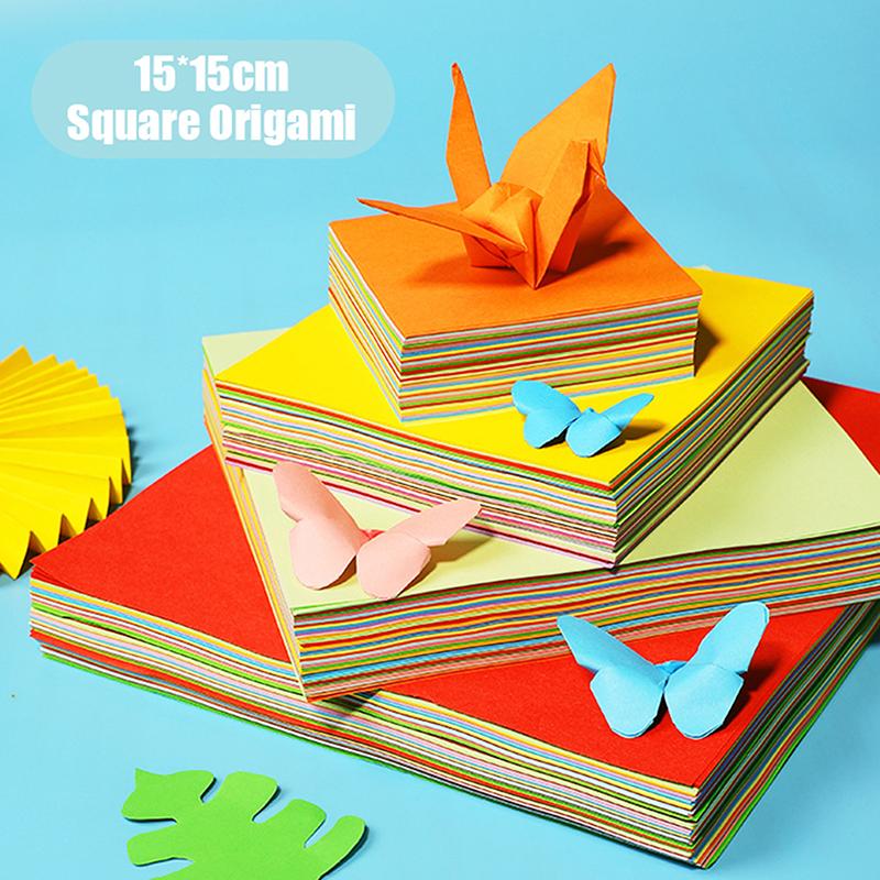 200 Stück Quadratisches Origami-Papier-Set zum Falten von Papier 20 Farben Kinderbasteln Kran Bunte Papiere Konfetti Quadratisches Falten Doppelseitig