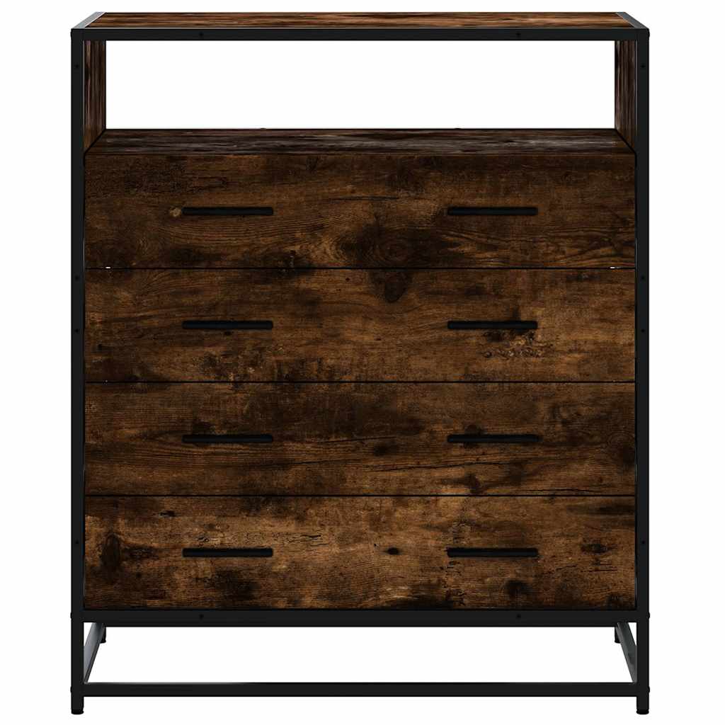 Vidaxl Chest of Drawers, Smoked Oak, 70X41X83.5 Cm, Wood-Based Material