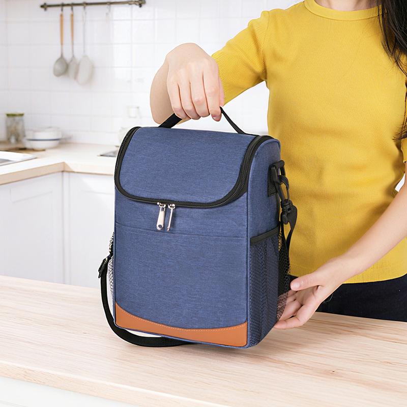 Borsa Termica Porta Pranzo Isolata di Grande Capacità Anti-perdita con Tracolla Porta Pranzo Termico Impermeabile Portatile con Cerniera
