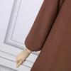 Elegant Puff Sleeve Solid Color Arabic Long Dress with Ruffles