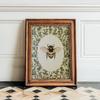 Arte de Parede de Abelha Vintage, Floral Cottagecore, Inseto Botânico, IMPRESSO E ENVIADO, Impressão Oval de Mamangava, Jardim Rústico Ar