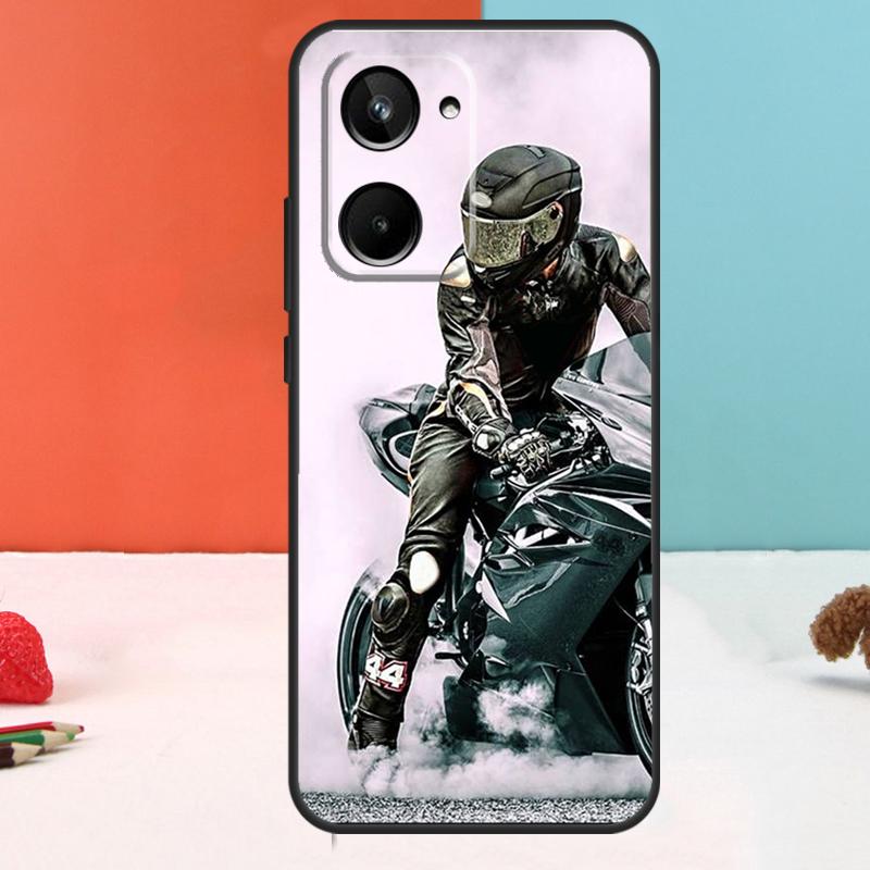 Neon Motorcycle Biker For Realme 10 11 12 Pro Plus GT Neo5 C11 C30 C31 C33 C35 C25s C21Y C51 C55 C53 GT5 Pro Case