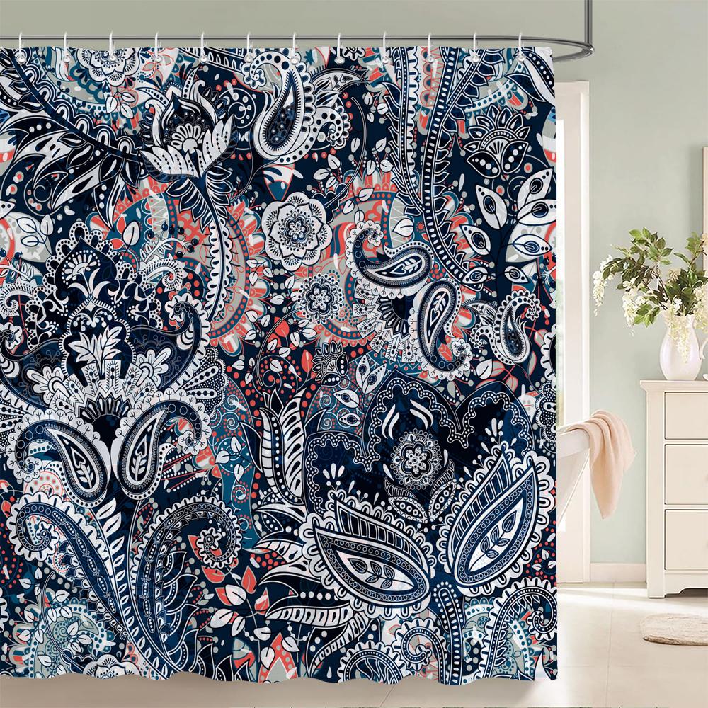 3D Printing Indian Boho Shower Curtain Bathroom Curtains With Hooks Bohemian Mandala Waterproof Fabric Bathtub Decor Screen