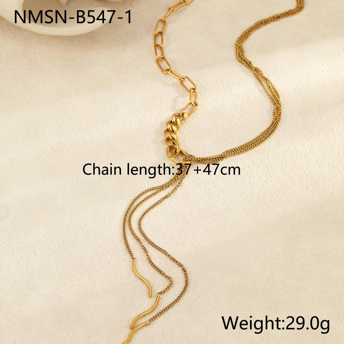 GEMCHIC Women s Layered Wavy Chain Stainless Steel Necklace Fashion Statement Jewelry