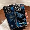 Ocean Whale Shark Soft Phone Case For iPhone 15 16 17 Air 14 Pro Max 16E Plus 13 12 Mini Plating Anti-Fall Fundas