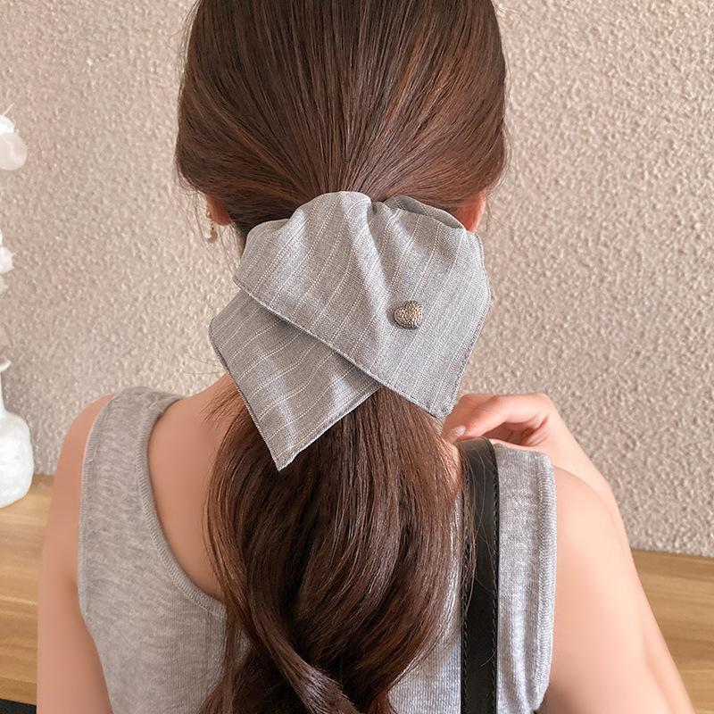 

French plaid large intestine hair band femininity square towel tied head rubber band high elastic hair
