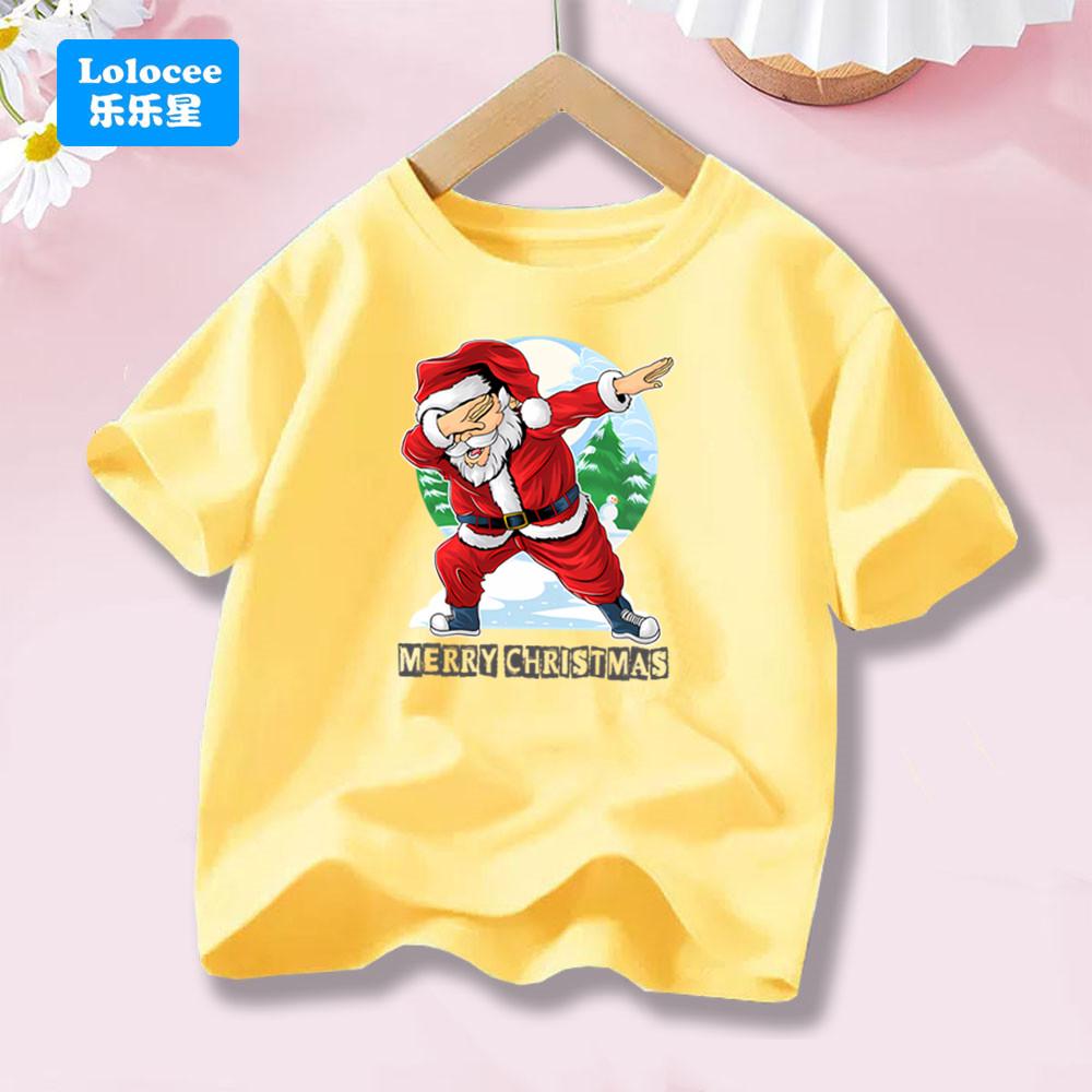 Christmas Dancing Santa Costume Dabbing T-Shirt for Girls XMAS Retro T-shirt Casual Trendy Aesthetic Tee Fashion Tops SDLL1