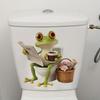 Funny 3D Cartoon Frog Toilet Lid Stickers, Self-Adhesive Creative Decals for Bathroom Toilet Decoration