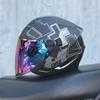 Orz-705-Retro Half Helmet Men's and Women's Four Seasons Dual Lens Electric Bicycle Helmet Pedal Universal Coverage Helmet