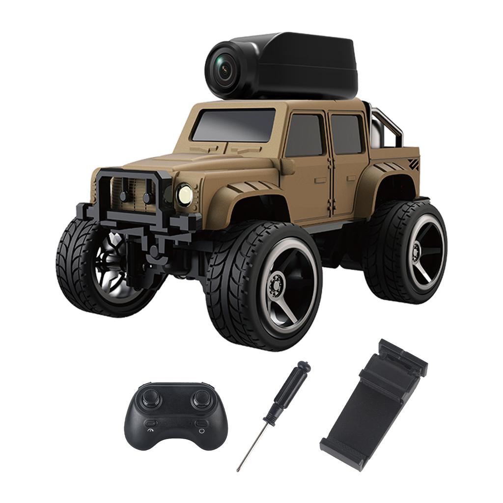 1:64 Alloy RC Crawler Car with 480P Camera, WiFi APP Control, Gravity Sensing, Auto Demo, Control, Lights, Photo/Video, 2.4GHz Remote Cont