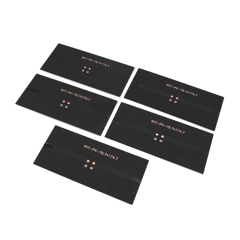 5pcs Solar Panel 5W Single Piece ETFE Monocrystalline Silicon Portable Solar Charging Panel for Scientific Projects Electronic Applications